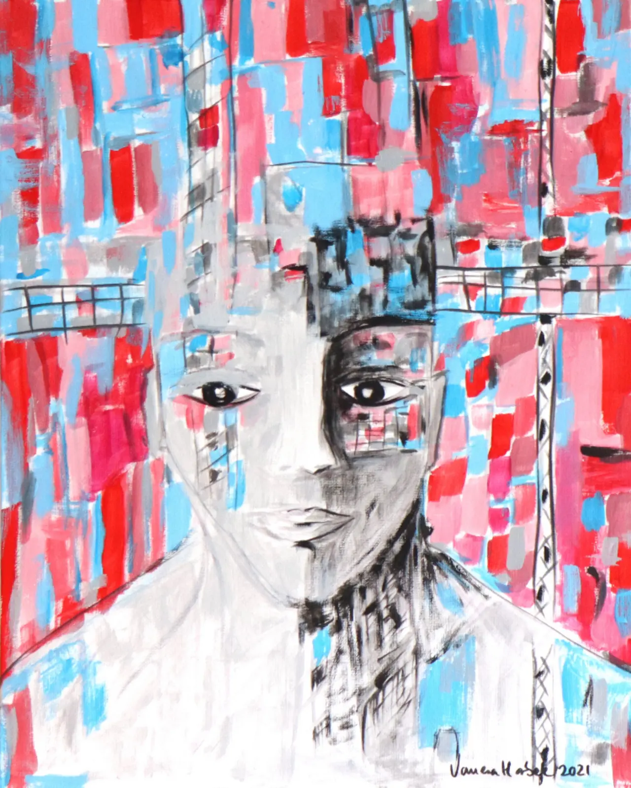 Vanesa Harbek &quot;Depersonalization&quot; 2021 Acrylic on canvas 40 x 50