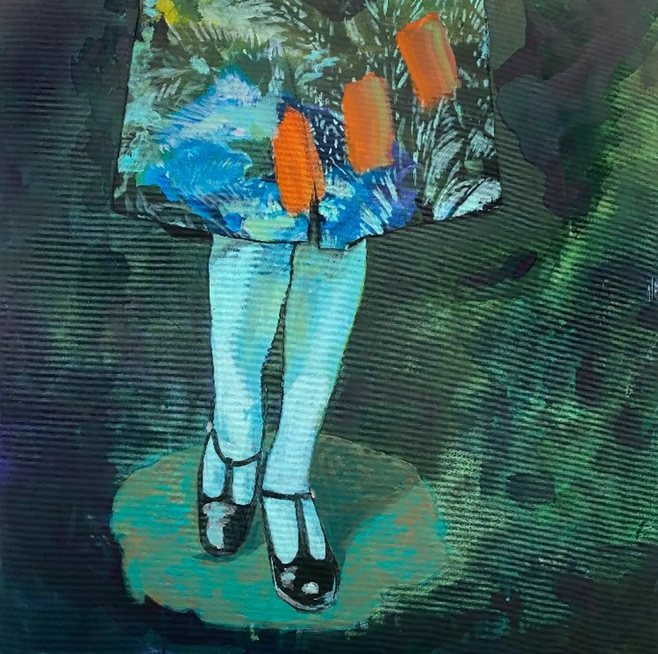 Meike Zopf: Unter Wasser 80 x 80 cm, 2024