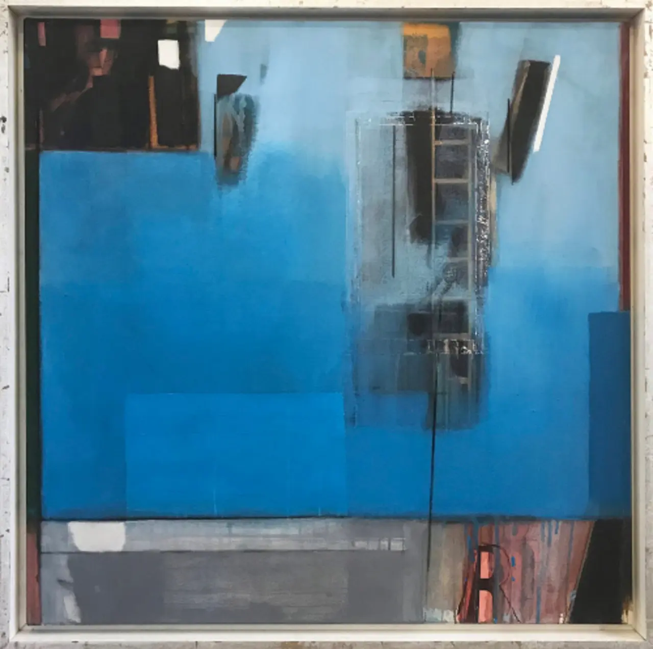 “TRANSIT“ Urfassung 2020 - Acryl, Kreide, Montage auf Leinwand, 80 x 80 cm